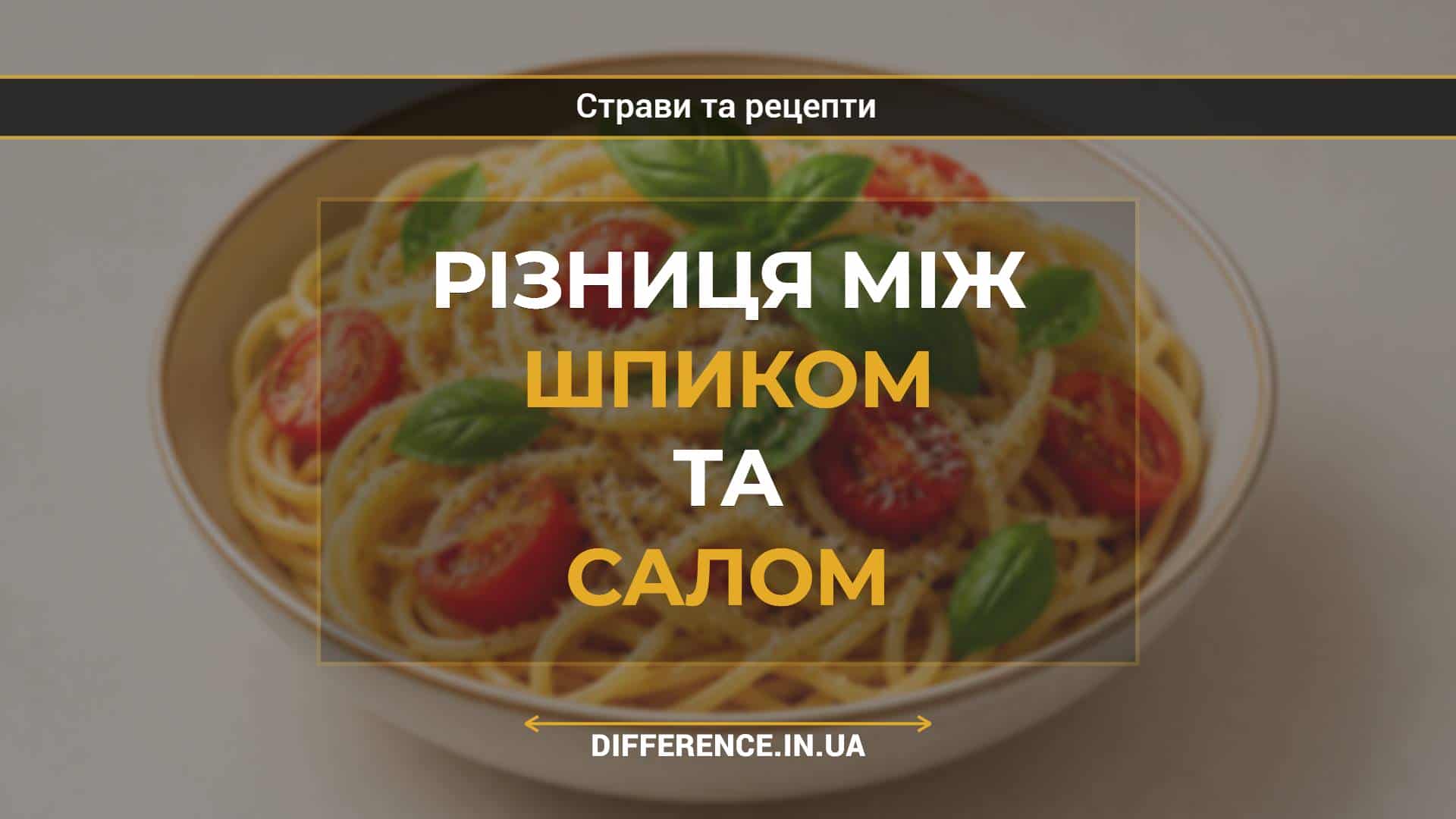 Різниця між шпиком та салом