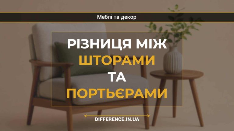 Різниця між шторами та портьєрами