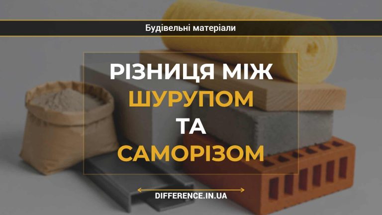 Різниця між шурупом та саморізом