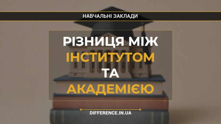Різниця між інститутом та академією