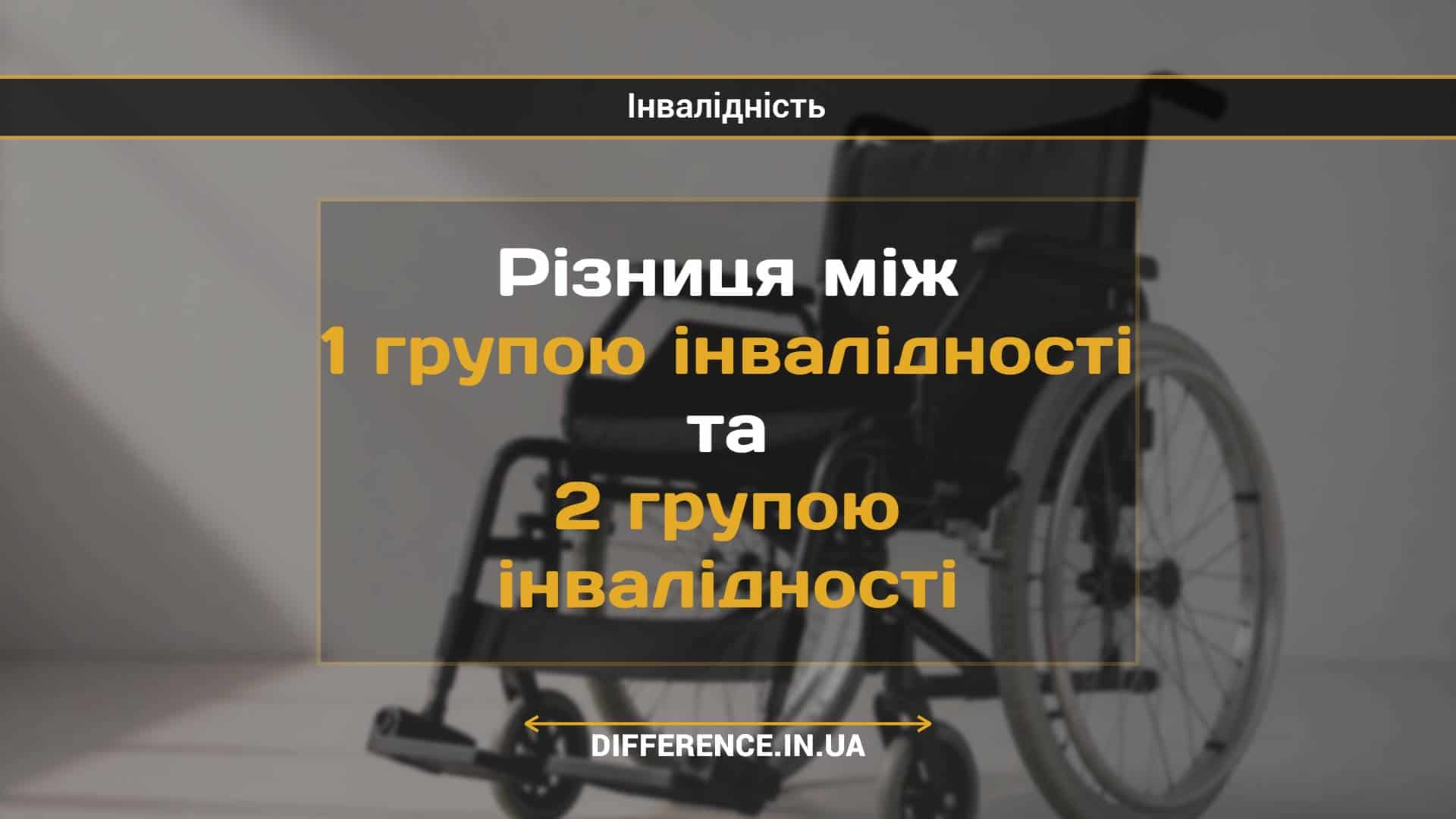 Різниця між 1 групою інвалідності та 2 групою інвалідності