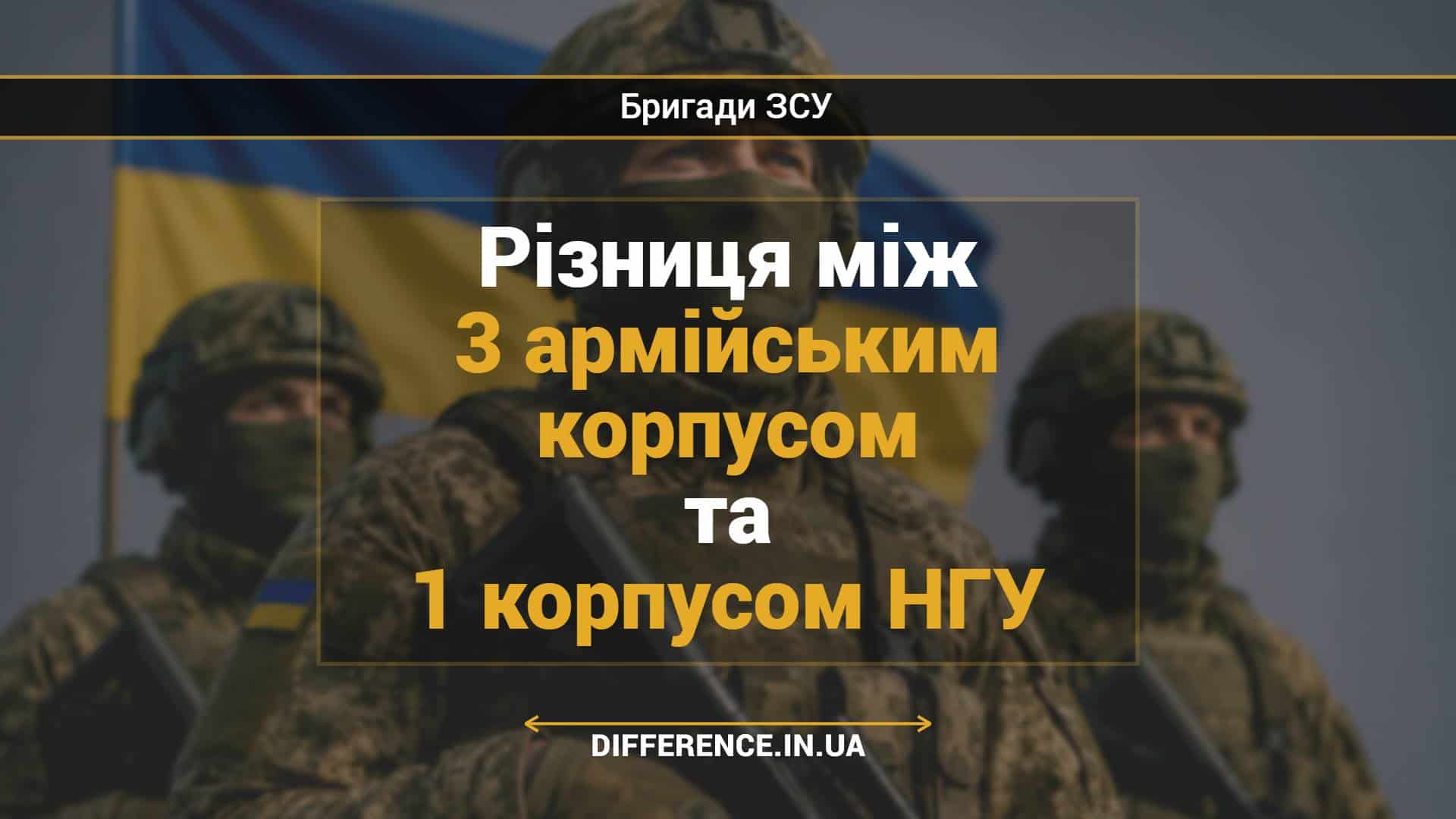 Різниця між 3 армійським корпусом та 1 корпусом НГУ