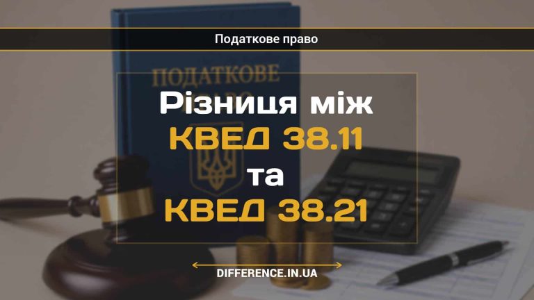 Різниця між КВЕД 38.11 та КВЕД 38.21