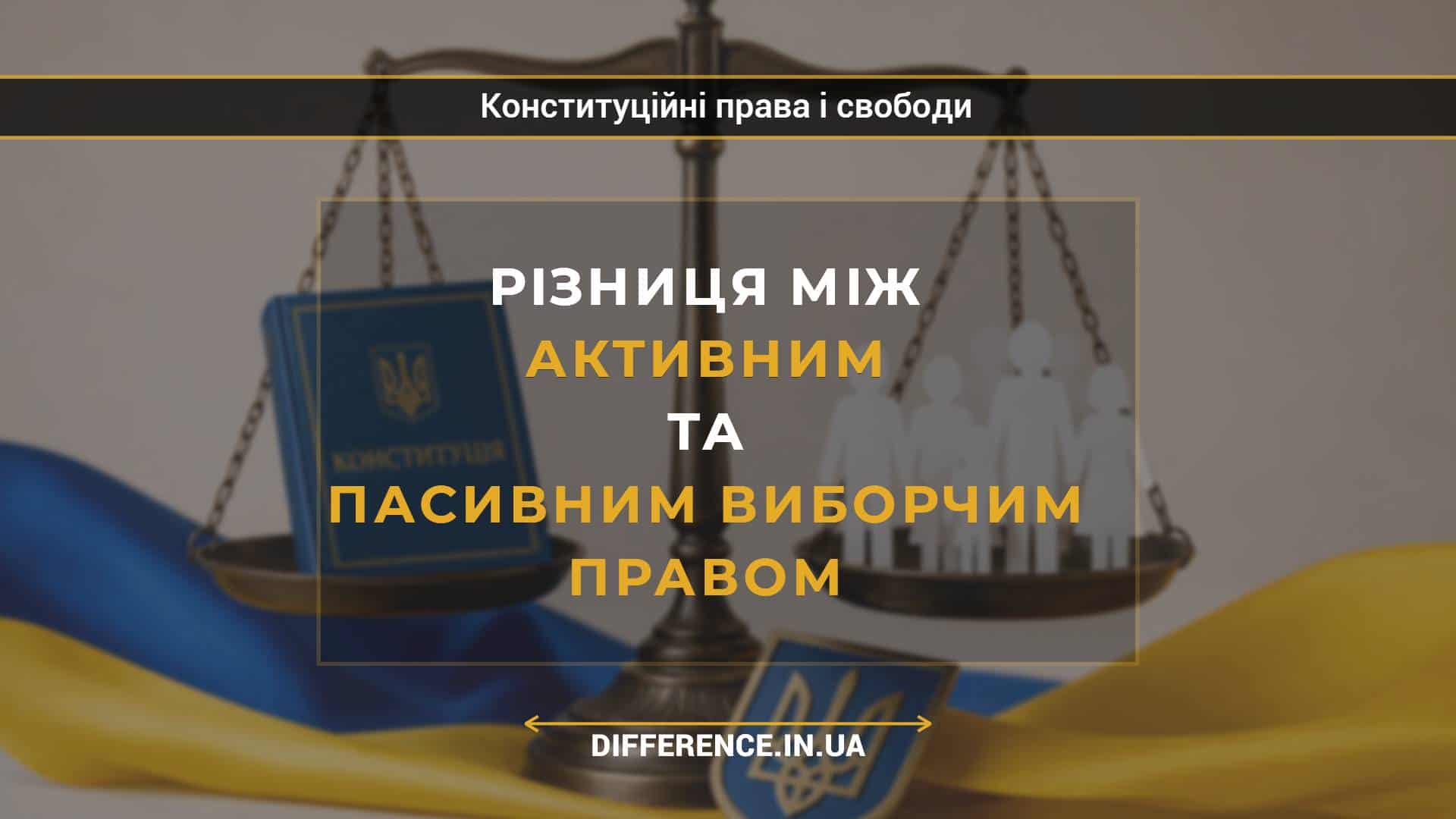 Різниця між активним та пасивним виборчим правом
