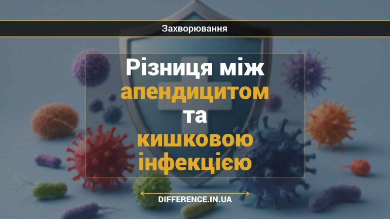 Різниця між апендицитом та кишковою інфекцією