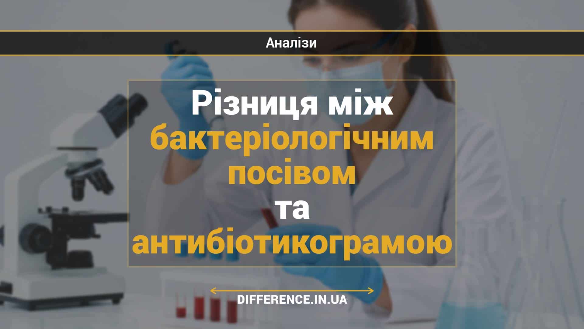 Різниця між бактеріологічним посівом та антибіотикограмою