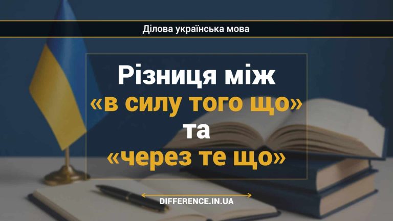 Різниця між «в силу того що» та «через те що»