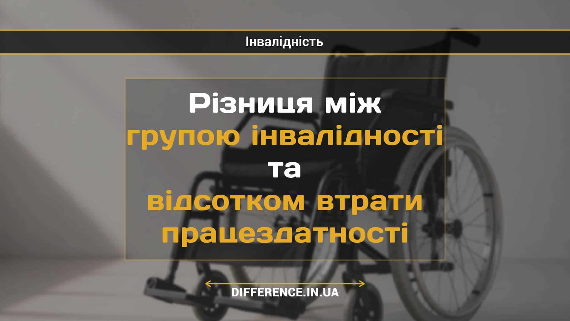 Різниця між групою інвалідності та відсотком втрати працездатності