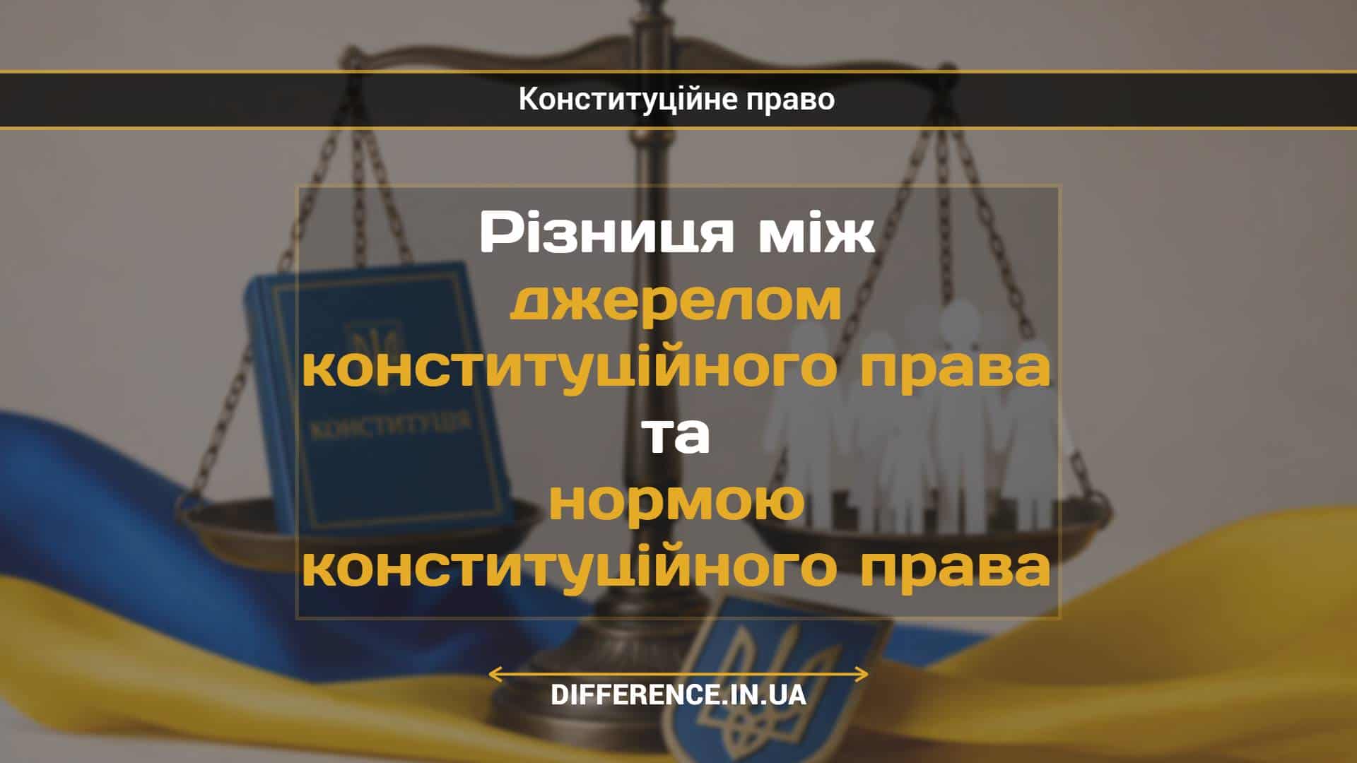 Різниця між джерелом конституційного права та нормою конституційного права