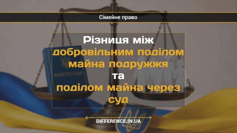 Різниця між добровільним поділом майна подружжя та поділом майна через суд