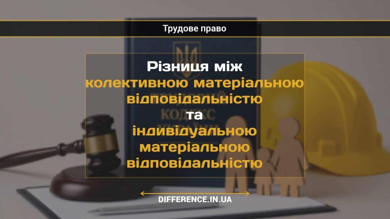 Різниця між колективною матеріальною відповідальністю та індивідуальною матеріальною відповідальністю