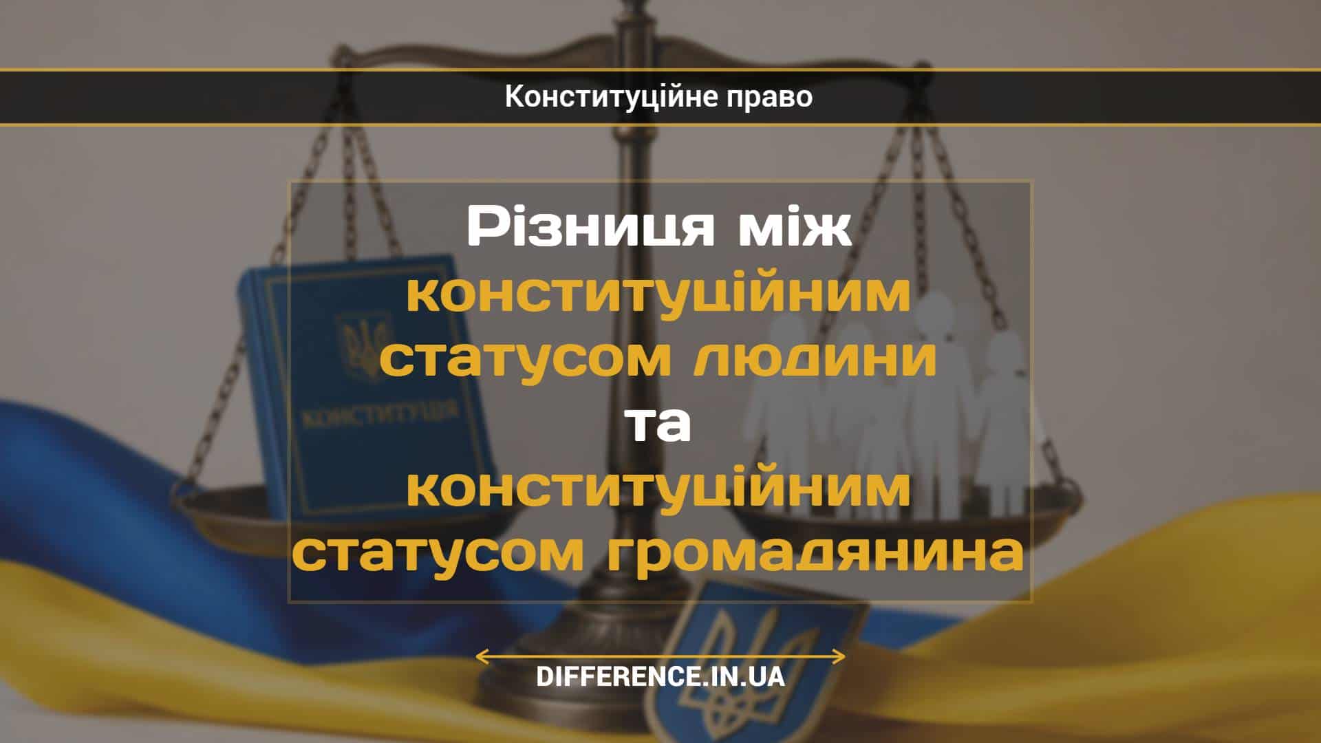Різниця між конституційним статусом людини та конституційним статусом громадянина