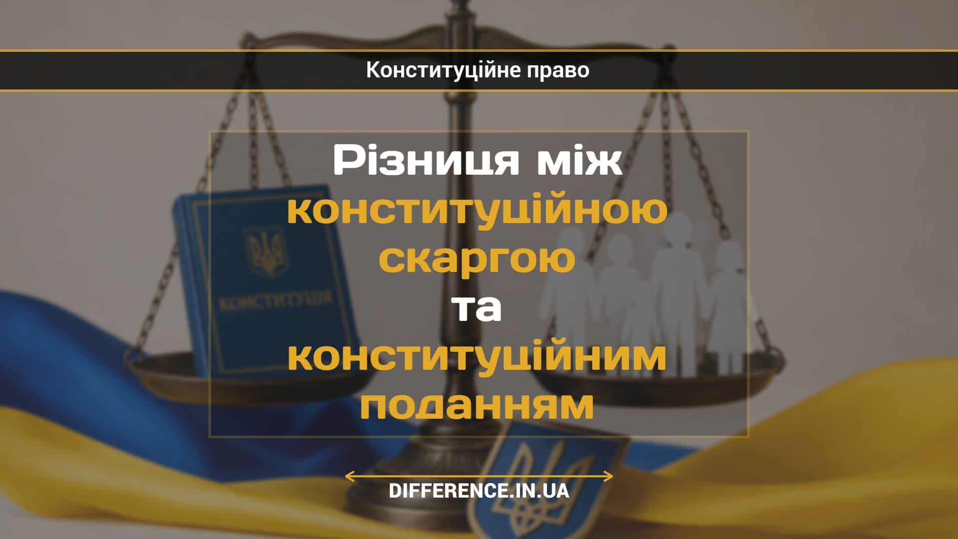 Різниця між конституційною скаргою та конституційним поданням