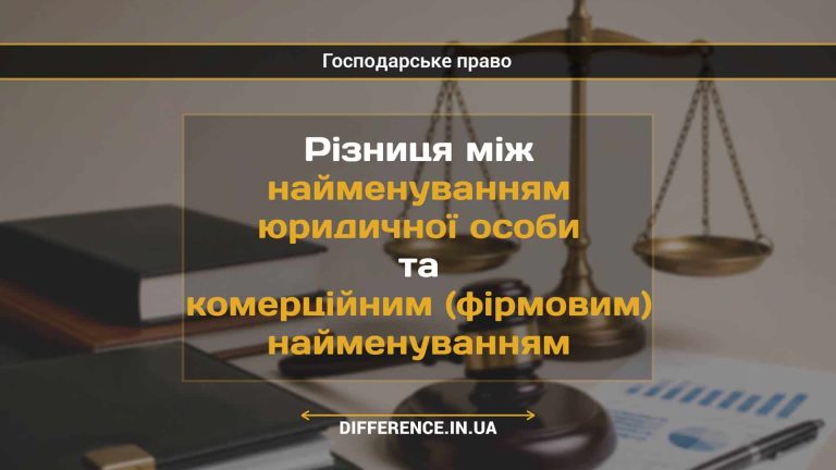 Різниця між найменуванням юридичної особи та комерційним (фірмовим) найменуванням
