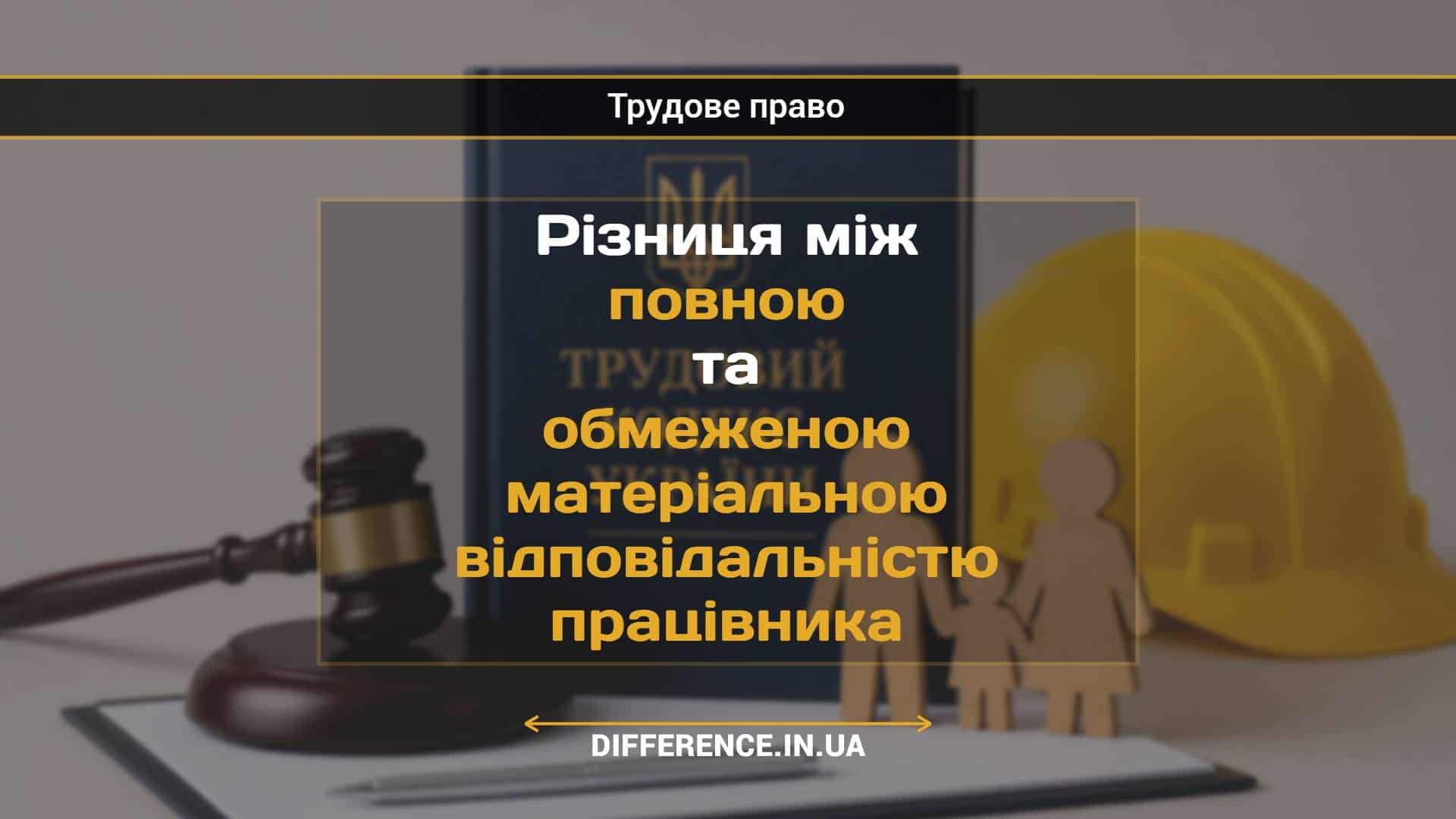 Різниця між повною та обмеженою матеріальною відповідальністю працівника