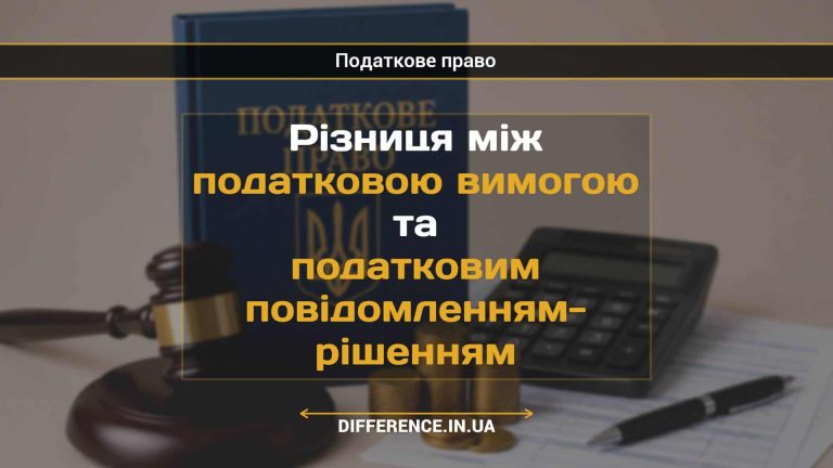 Різниця між податковою вимогою та податковим повідомленням- рішенням