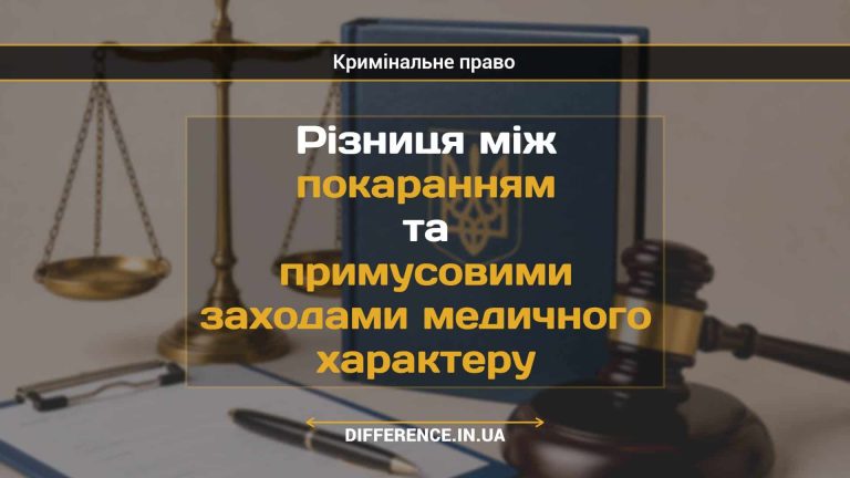 Різниця між покаранням та примусовими заходами медичного характеру