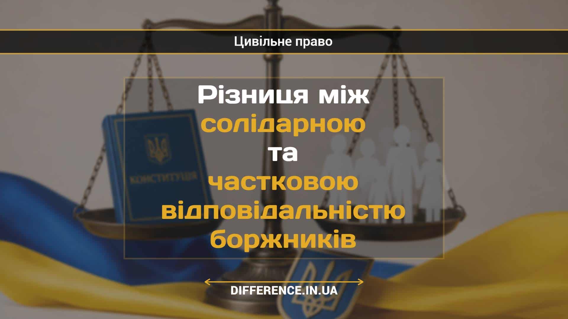 Різниця між солідарною та частковою відповідальністю боржників