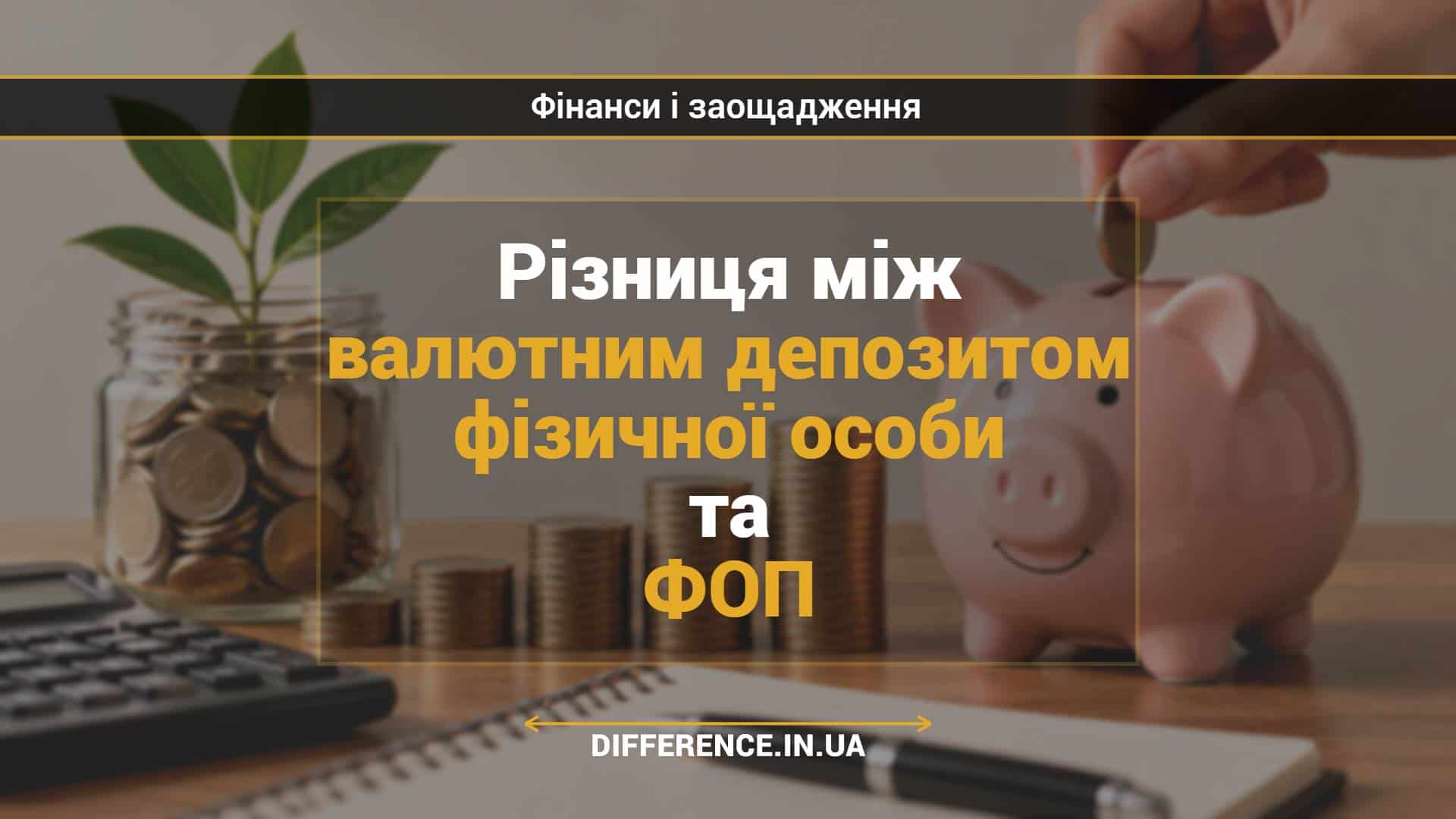 Різниця між валютним депозитом фізичної особи та ФОП