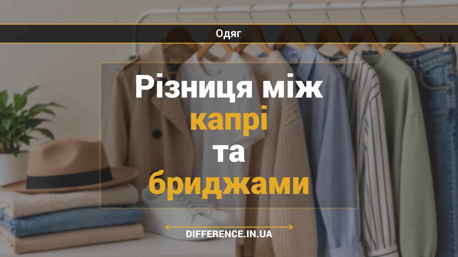 Різниця між капрі та бриджами