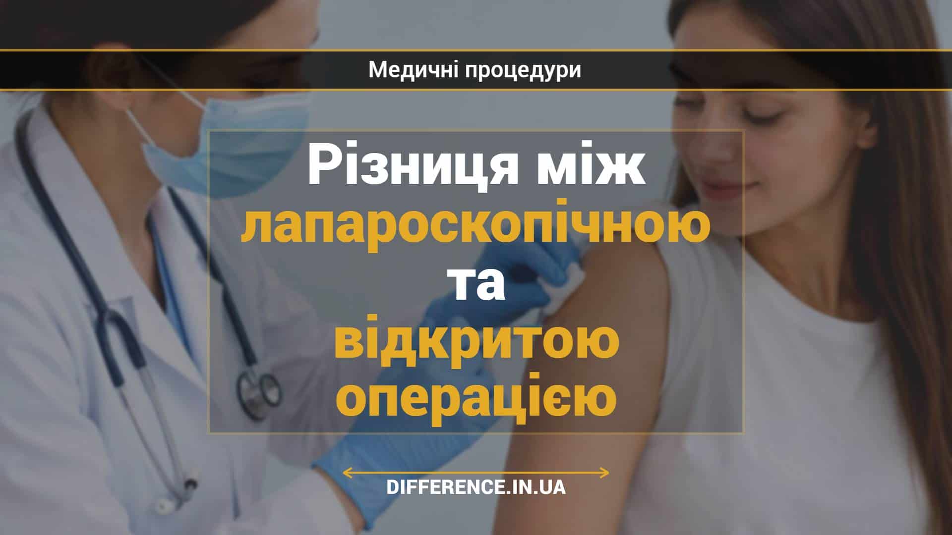 Різниця між лапароскопічною та відкритою операцією