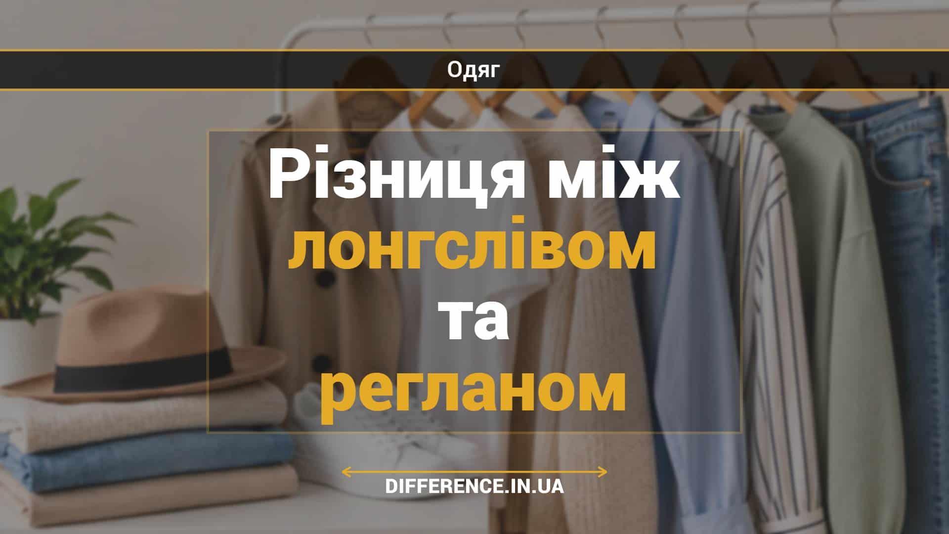 Різниця між лонгслівом та регланом