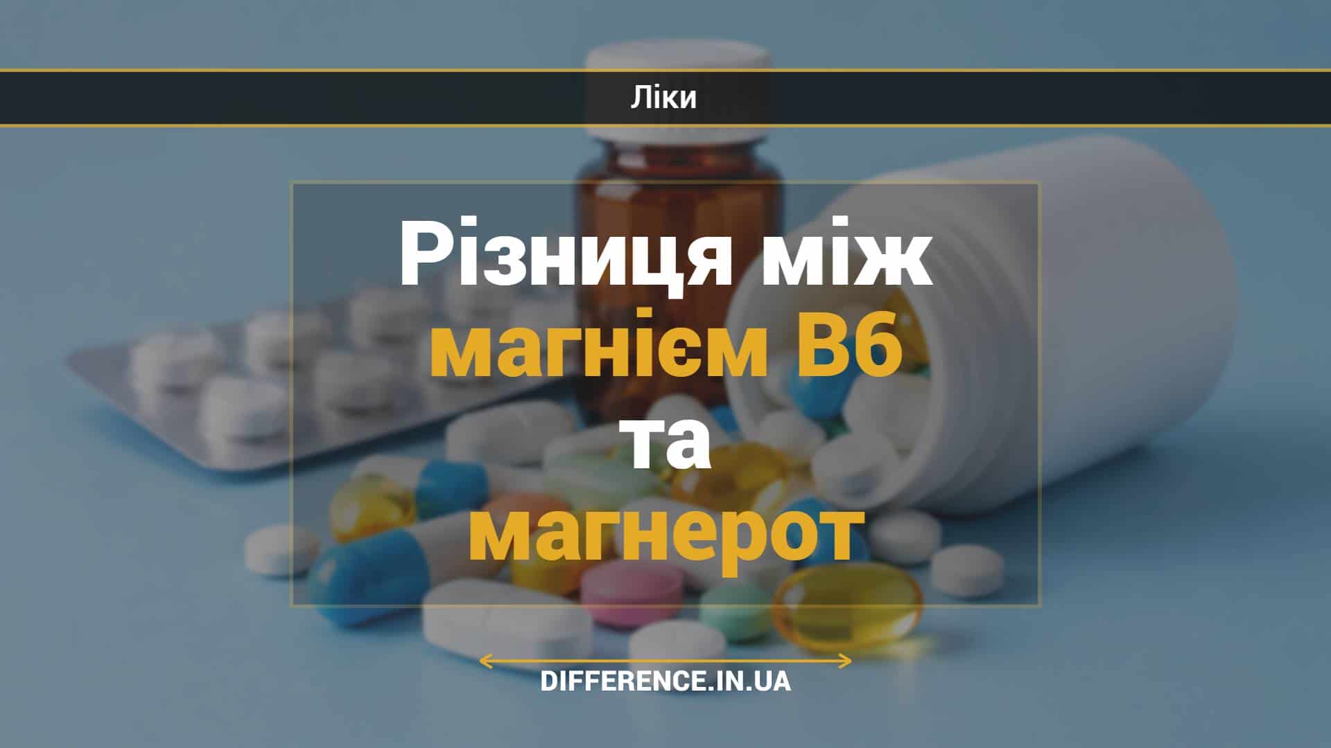 Різниця між магнієм В6 та магнерот