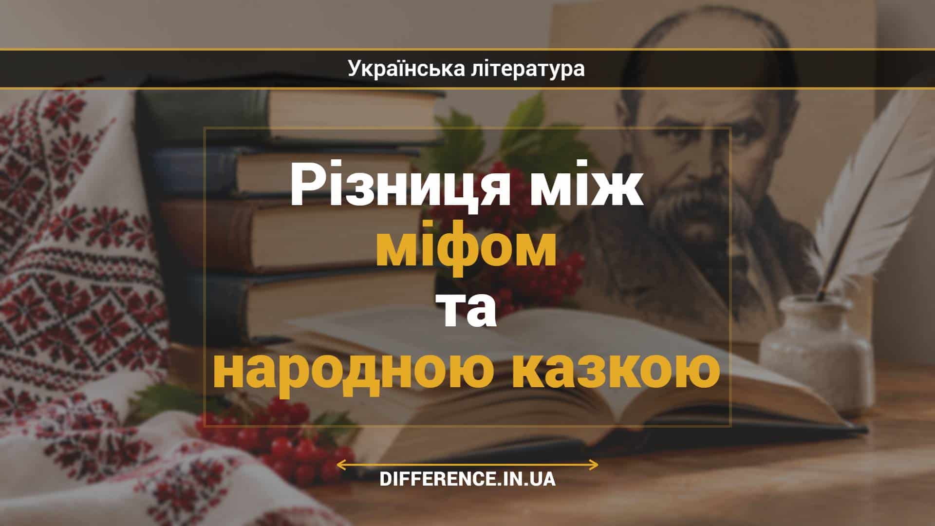Різниця між міфом та народною казкою
