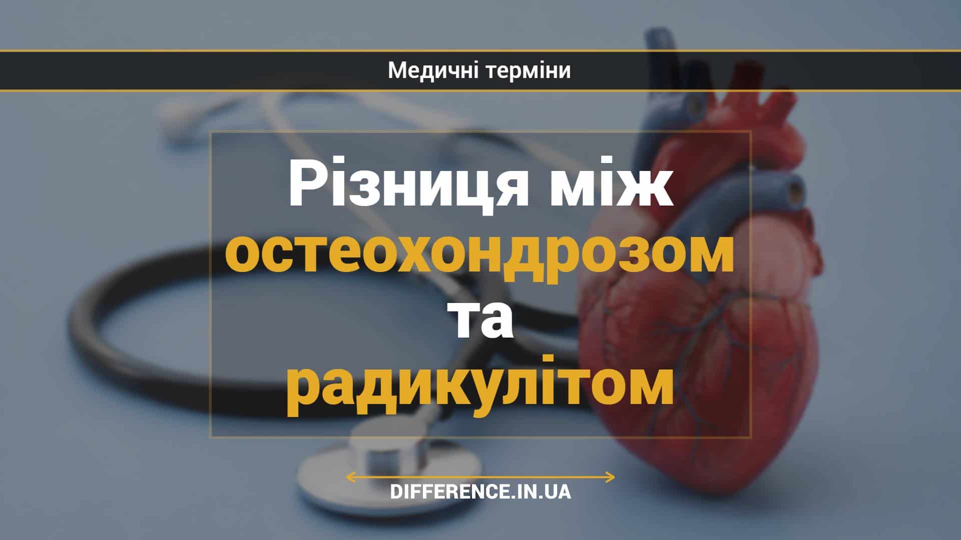 Різниця між остеохондрозом та радикулітом