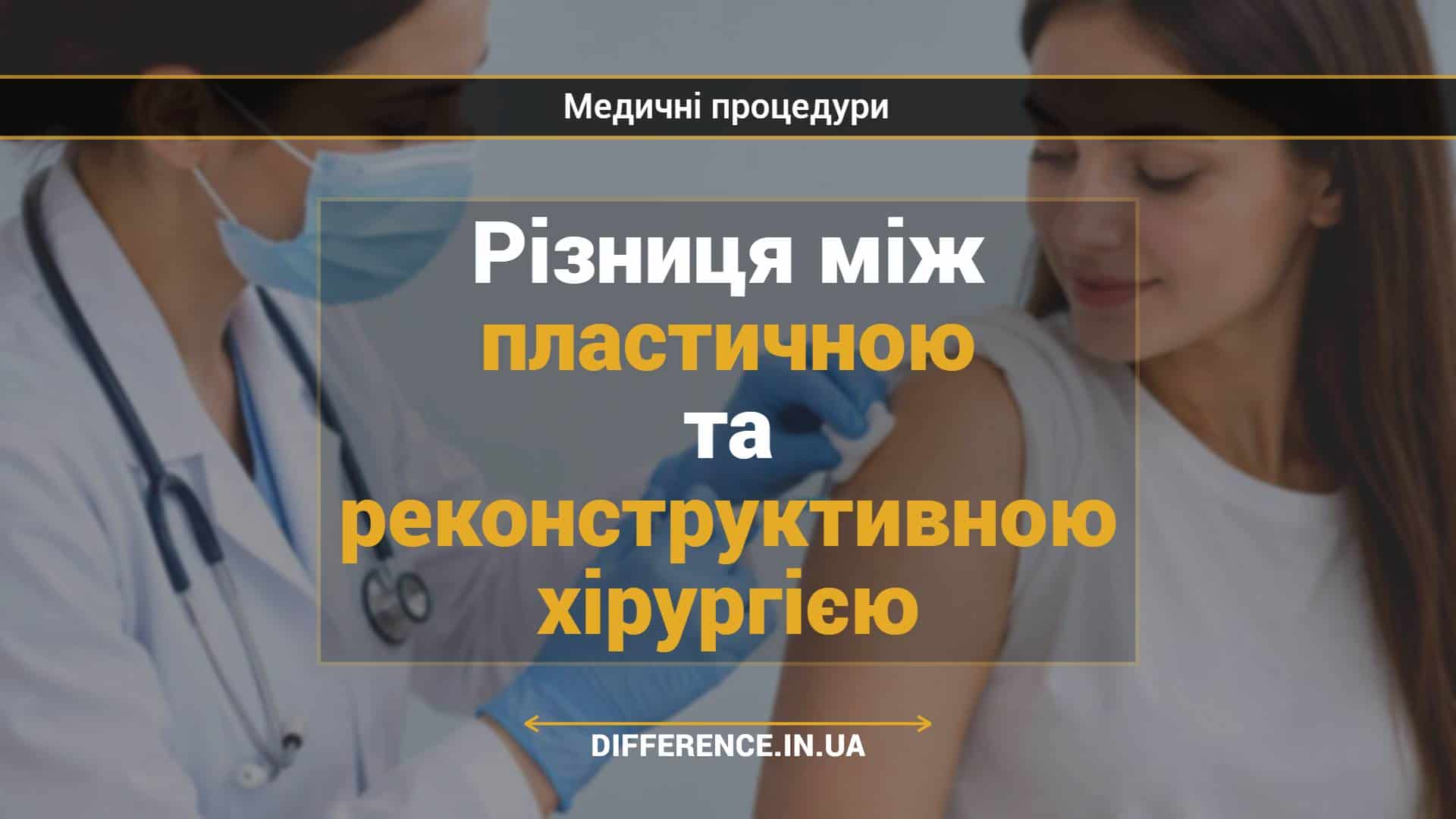 Різниця між пластичною та реконструктивною хірургією