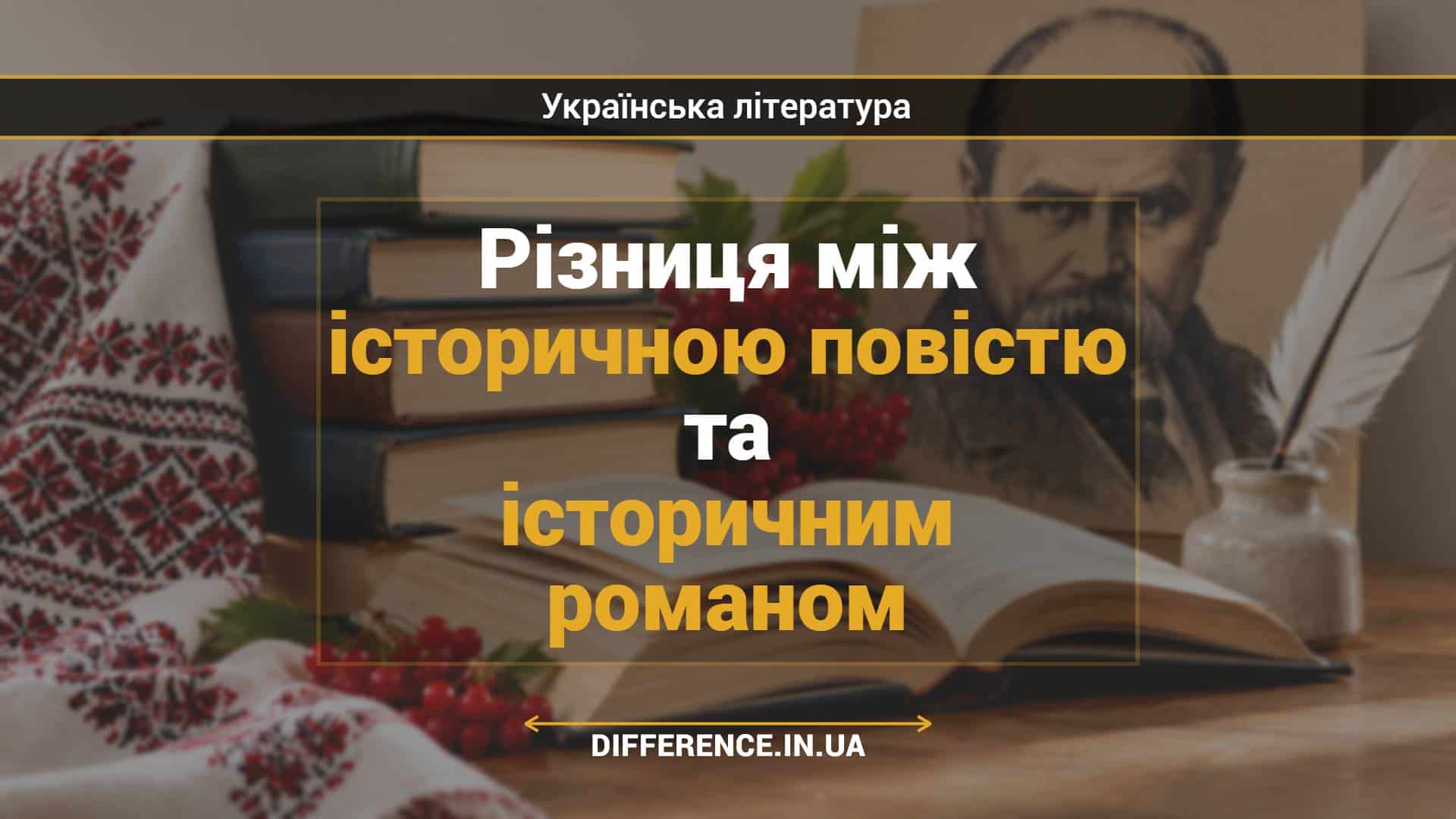 Різниця між історичною повістю та історичним романом