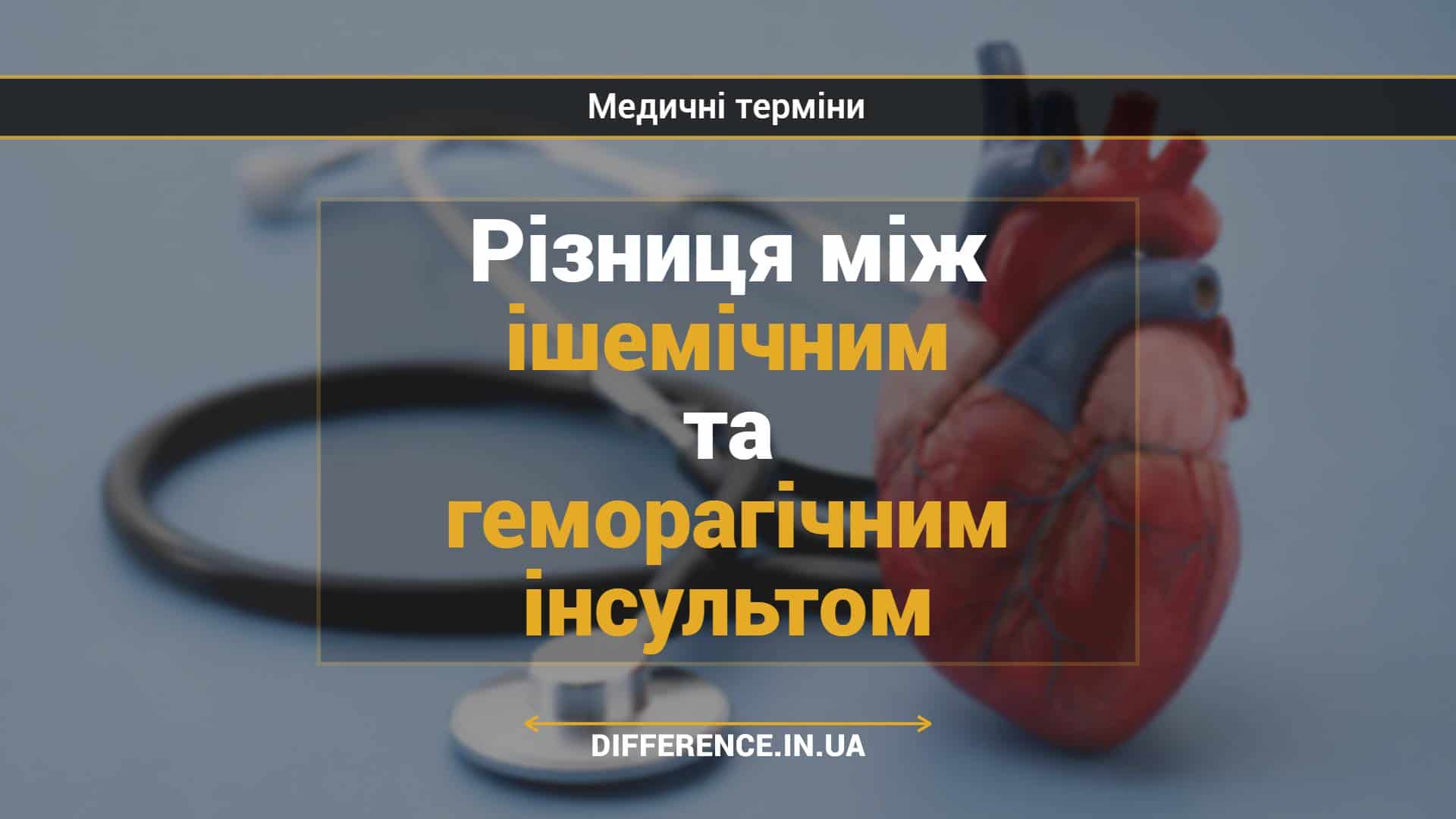 Різниця між ішемічним та геморагічним інсультом